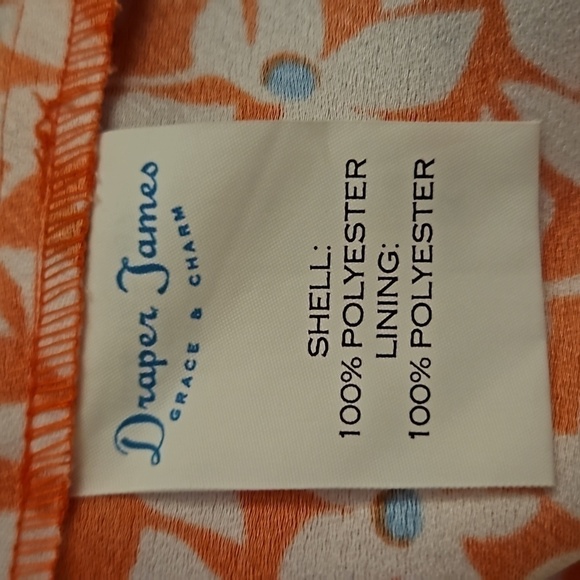 DRAPER JAMES Pink Coral White Hibiscus Floral Bell Sleeve Dress - Picture 9 of 10